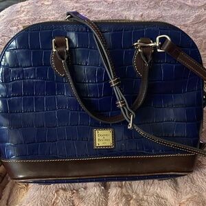 Dooney & Bourke Navy and Chocolate Satchel